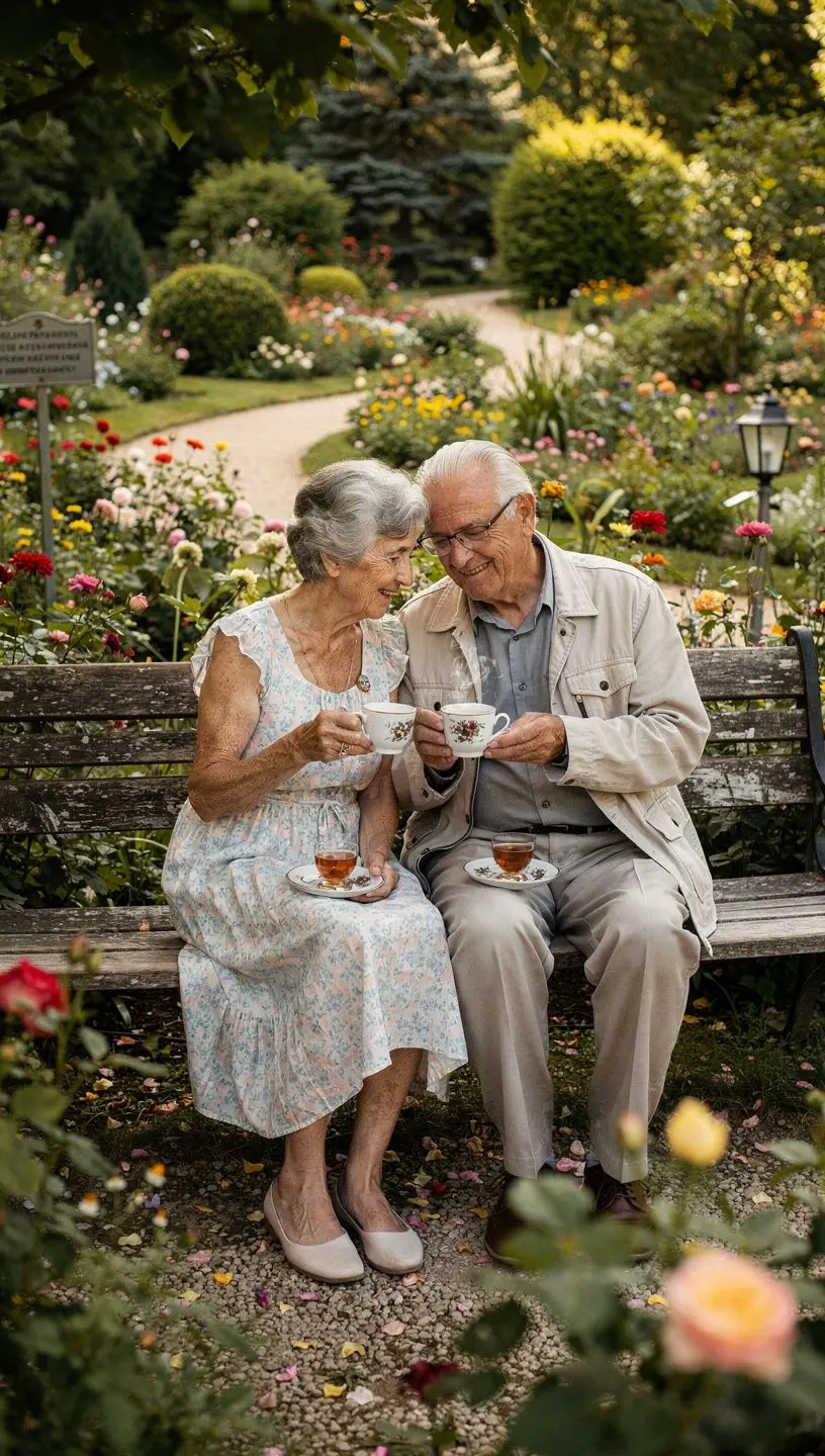 Kényelmes teázó sarok, gyönyörű kilátással és teás készlettel.