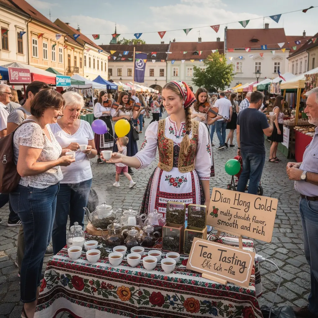 Yunnan fekete tea levelek, fényes és illatos, a malátás csokoládé aroma ígéretével.