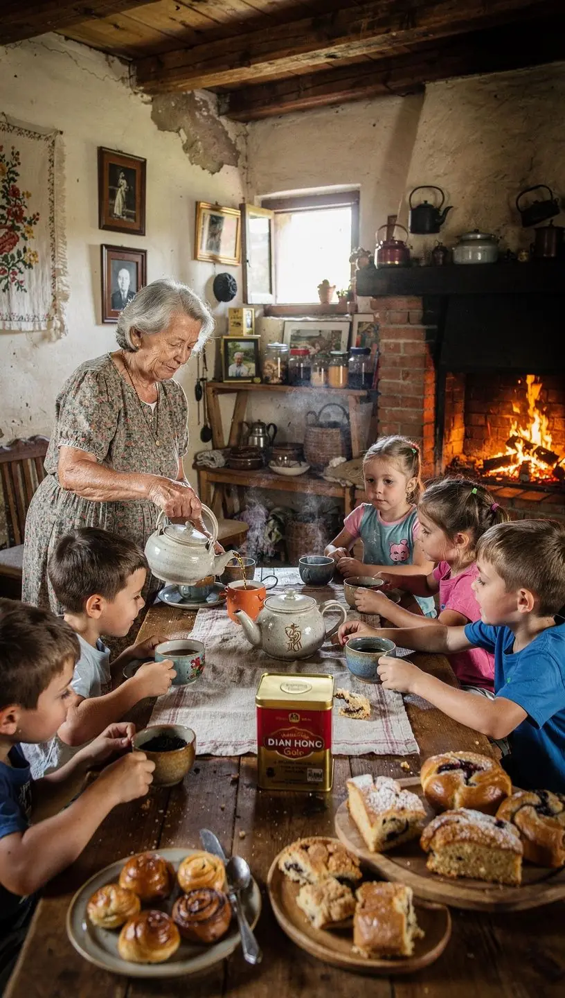 Dian Hong Gold tea levél közelről, gazdag színekben.